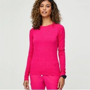 FIGS Salta seamless under scrubs hot pink long sleeve